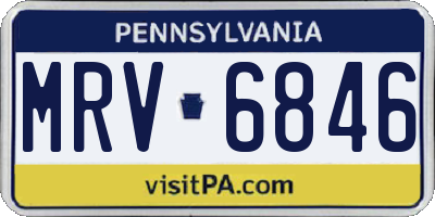 PA license plate MRV6846