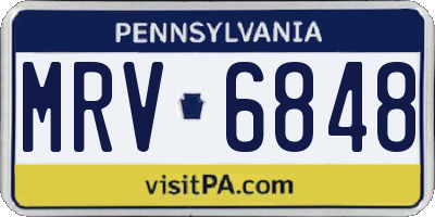 PA license plate MRV6848