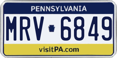 PA license plate MRV6849