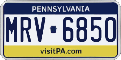 PA license plate MRV6850