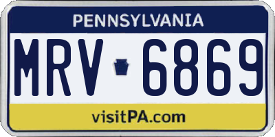 PA license plate MRV6869