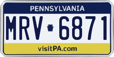 PA license plate MRV6871
