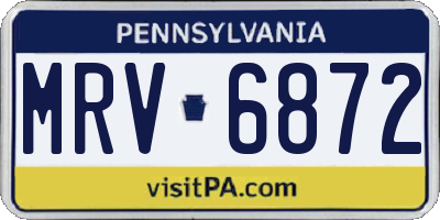 PA license plate MRV6872
