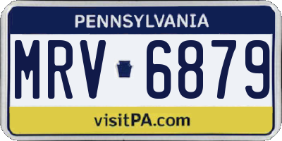 PA license plate MRV6879