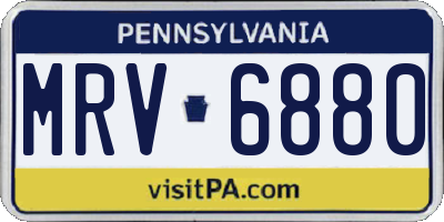 PA license plate MRV6880