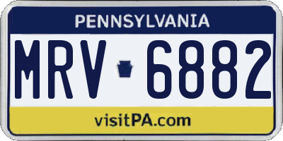 PA license plate MRV6882