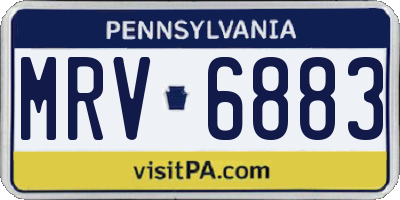 PA license plate MRV6883