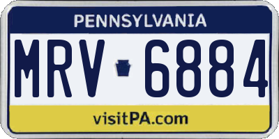 PA license plate MRV6884