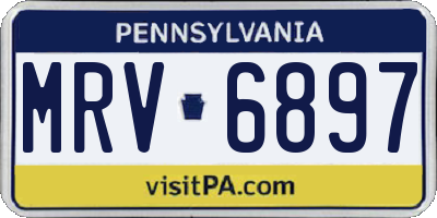 PA license plate MRV6897