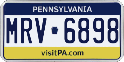 PA license plate MRV6898