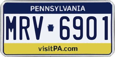 PA license plate MRV6901