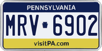 PA license plate MRV6902