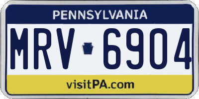 PA license plate MRV6904