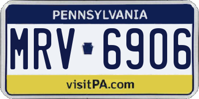 PA license plate MRV6906