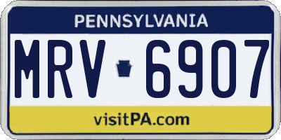 PA license plate MRV6907