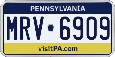 PA license plate MRV6909