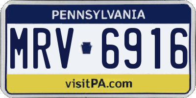 PA license plate MRV6916