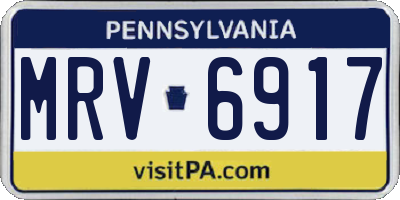 PA license plate MRV6917