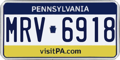 PA license plate MRV6918