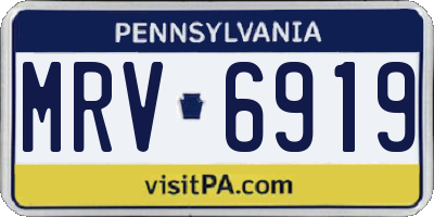 PA license plate MRV6919