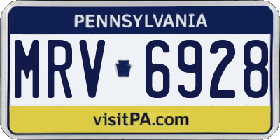 PA license plate MRV6928