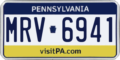 PA license plate MRV6941