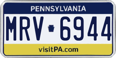 PA license plate MRV6944