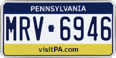 PA license plate MRV6946