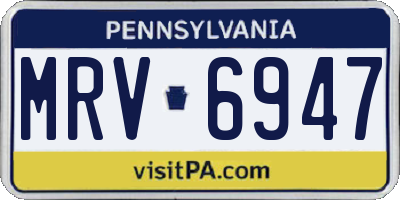 PA license plate MRV6947