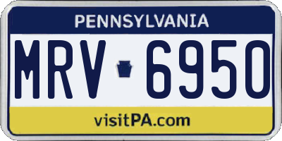 PA license plate MRV6950