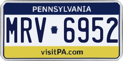 PA license plate MRV6952