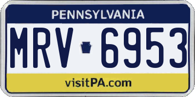 PA license plate MRV6953