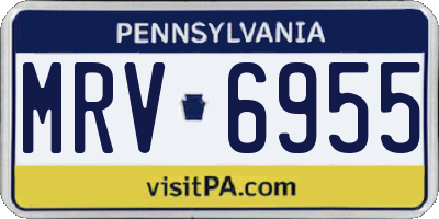 PA license plate MRV6955
