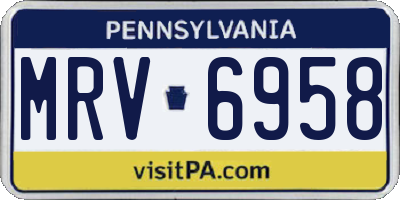 PA license plate MRV6958