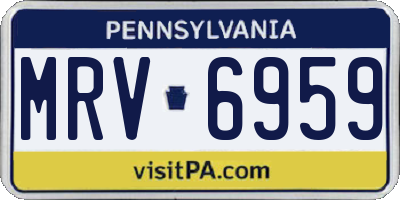 PA license plate MRV6959