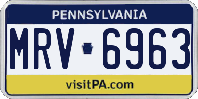 PA license plate MRV6963