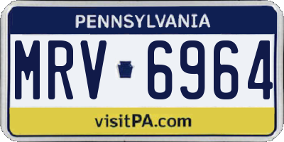 PA license plate MRV6964