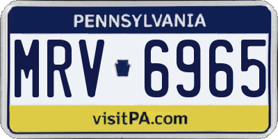 PA license plate MRV6965