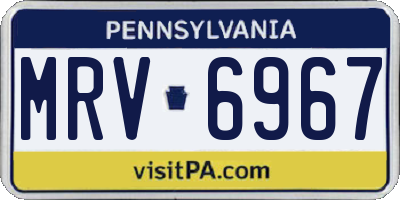 PA license plate MRV6967