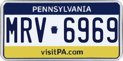 PA license plate MRV6969
