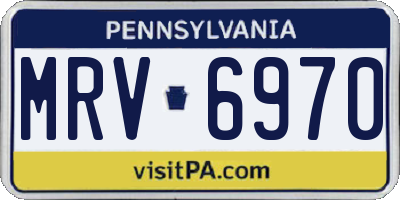 PA license plate MRV6970