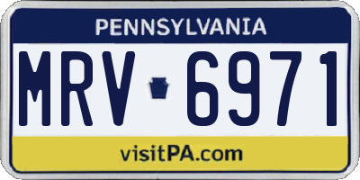 PA license plate MRV6971