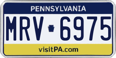PA license plate MRV6975