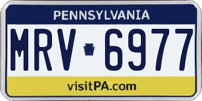 PA license plate MRV6977