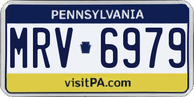 PA license plate MRV6979