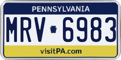 PA license plate MRV6983