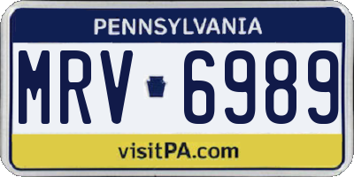 PA license plate MRV6989
