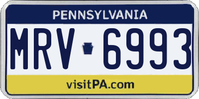 PA license plate MRV6993