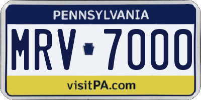 PA license plate MRV7000