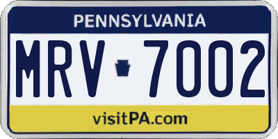 PA license plate MRV7002